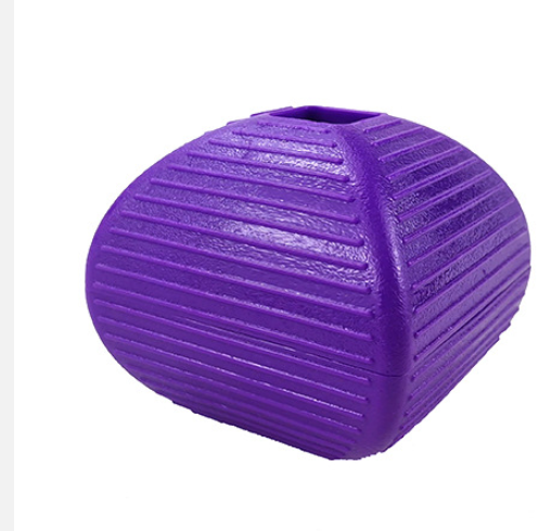 Purple TPR pet chew toy with ridged texture, designed for interactive play and teeth grinding for dogs. - Image 12