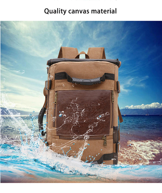 Mochila de Lona para Hombre - Backpack de Viaje y Trabajo con Compartimento Laptop - Image 12