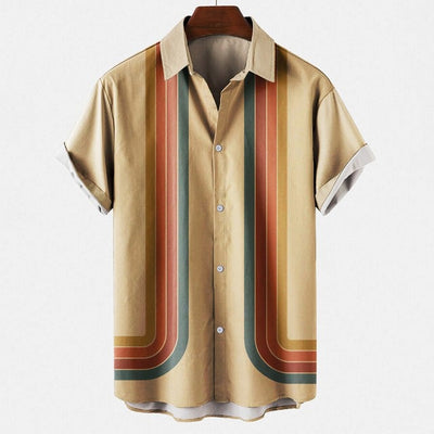 Camisa Suelta Estampada de Manga Corta para Hombre - Image 9