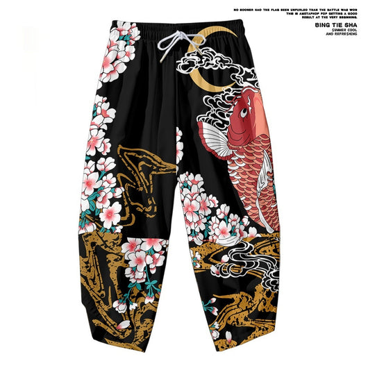 Conjunto Kimono Harajuku Estampado Digital Koi - Bata, Pantalones Cortos y Capa - Image 4