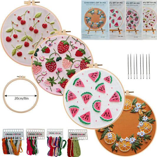 Kit de Bordado Europeo con Motivos de Frutas Tropicales