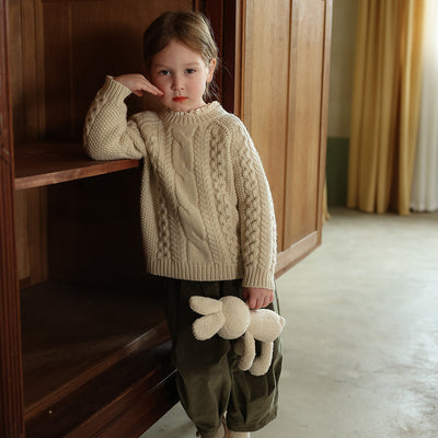 Suéter Niña Mezcla Algodón Lana Premium