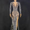 Jumpsuit Largo de Fiesta con Cuentas y Plumas para Mujer