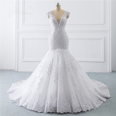 Vestido de Novia Sirena Luxury con Cola Francesa Retro Elegante - Image 8