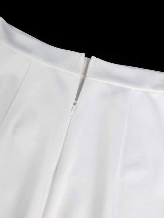 Conjunto Asimétrico: Top Tubo Blanco con Falda Cadera - Image 18