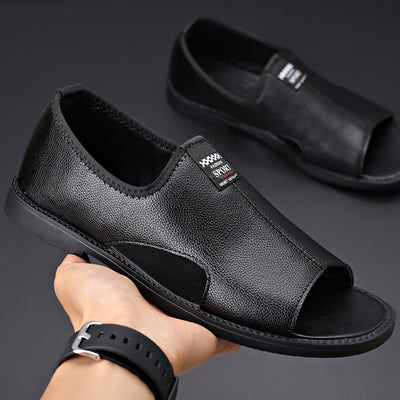 Sandalias Casuales de Cuero Roman para Hombre - Suela Antideslizante - Image 4