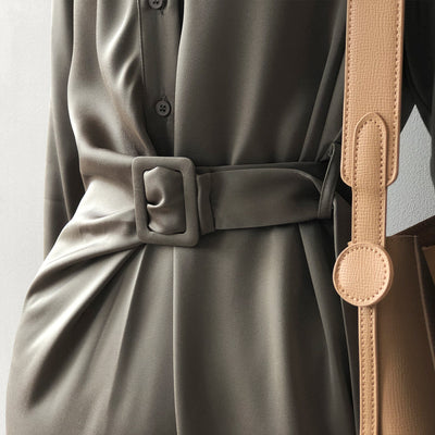 Vestido Camisero de Satén Estilo Coreano con Diseño Sofisticado - Image 4