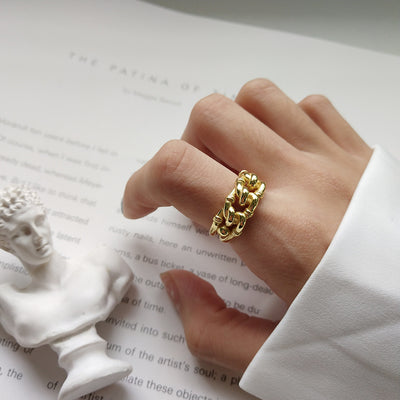 Anillo de Acero Inoxidable Estilo Industrial Minimalista Dorado - Image 6