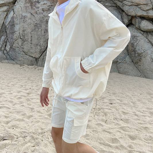 Chaqueta Protectora de Seda de Hielo para Hombre - Diseño Moderno y Fresco