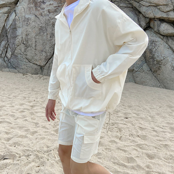 Chaqueta Protectora de Seda de Hielo para Hombre - Diseño Moderno y Fresco