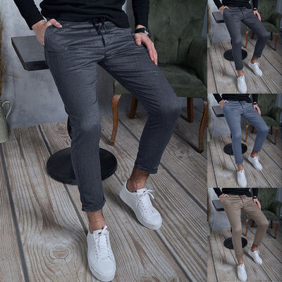 Pantalones Casuales para Hombre con Textura Sólida Otoño Invierno - Image 4
