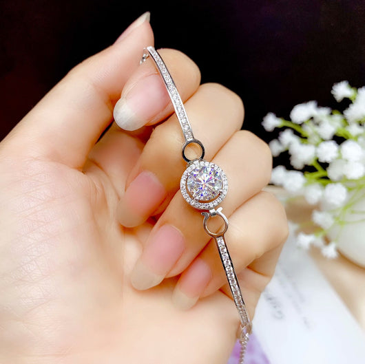 Pulsera de Plata Chapada en Oro Blanco 18K con Diamantes Moissanita - Image 13