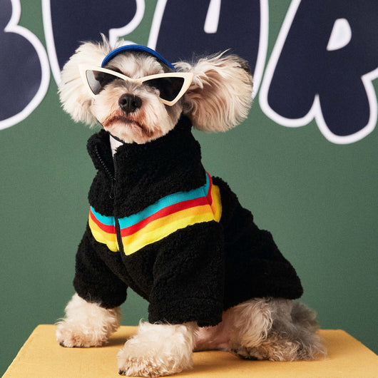 Abrigo de Lana Cordero con Rayas Casuales para Mascotas