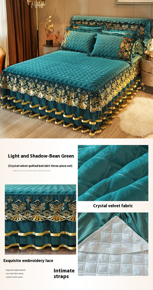 Volante de Cama de Cristal Europeo Terciopelo Grueso - Image 22