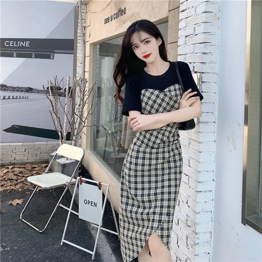 Vestido de Verano a Cuadros con Empalmes para Mujer - Image 19