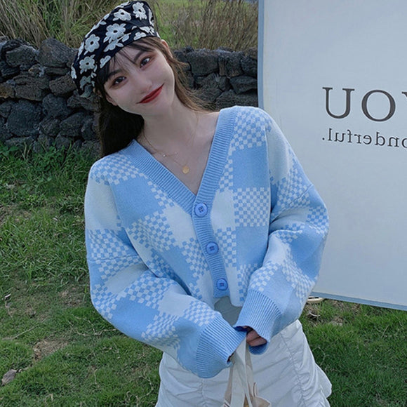 Cardigan Retro Tejido Suelto y Desabotonado