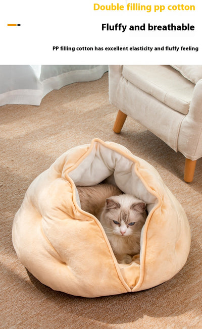 Cama Respirable para Gatos Dumpling - Nido Semicerrado Cuatro Estaciones - Image 11