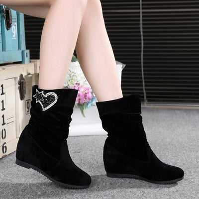 Botas Altas de Ante Nubuck con Cuña Interna y Suela Plana para Mujer - Image 11