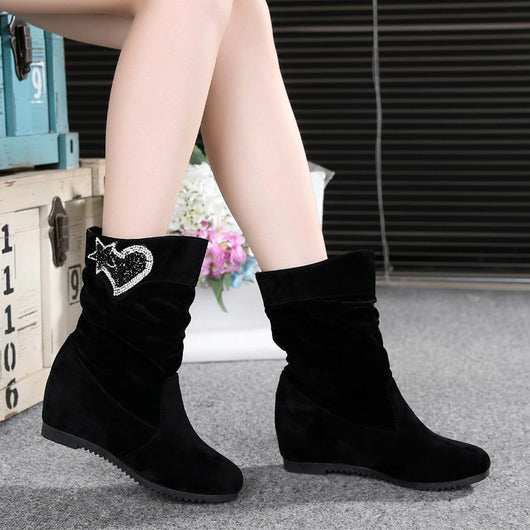 Botas Altas de Ante Nubuck con Cuña Interna y Suela Plana para Mujer - Image 11