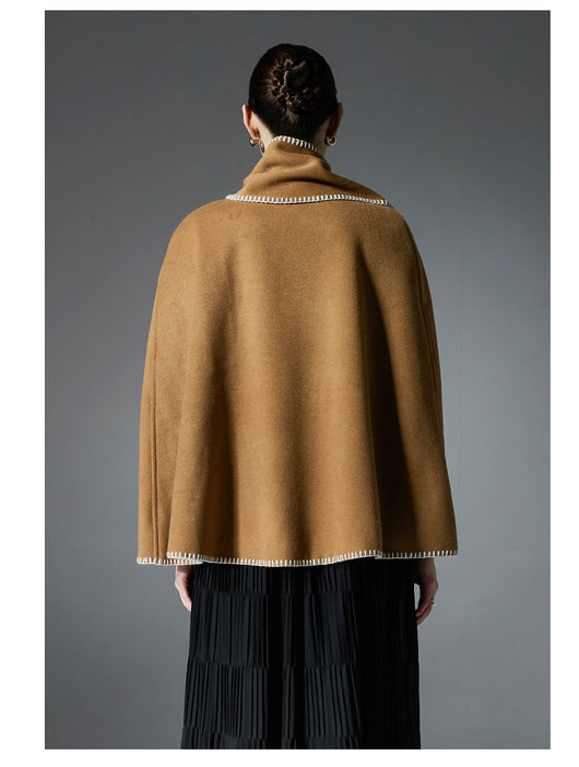 Capa Chal Mujer con Costura Camel - Elegancia Versátil - Image 12