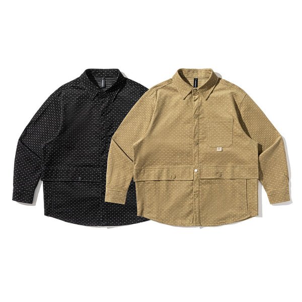 Camisa Vintage Hombre Manga Larga Casual Suelta