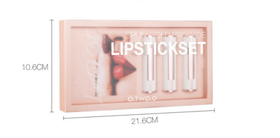 Set de Labiales Sedosos en Brocado Dorado y Terciopelo - Image 6