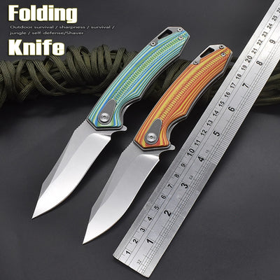 Cuchillo Plegable para Frutas con Mango de Espina de Acero