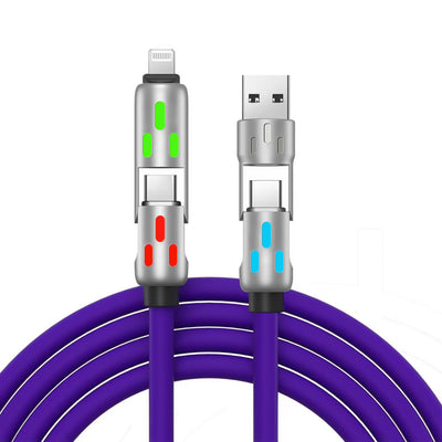 Cable de Carga Rápida 4 en 1 con Columna LED y Silicona Premium - Image 13