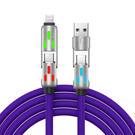 Cable de Carga Rápida 4 en 1 con Columna LED y Silicona Premium - Image 13
