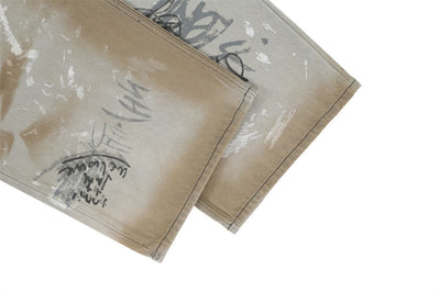 Jeans Hombre con Diseño Graffiti Pintado a Mano y Desgaste Artístico - Image 10