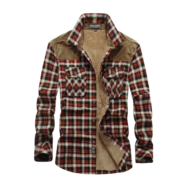 Camisa de Cuadros Gruesa y Cálida - Manga Larga Suelta y Cómoda