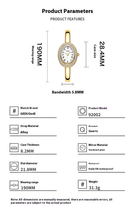 Reloj Pulsera Mujer Diseño Ovalado Elegante - Image 9