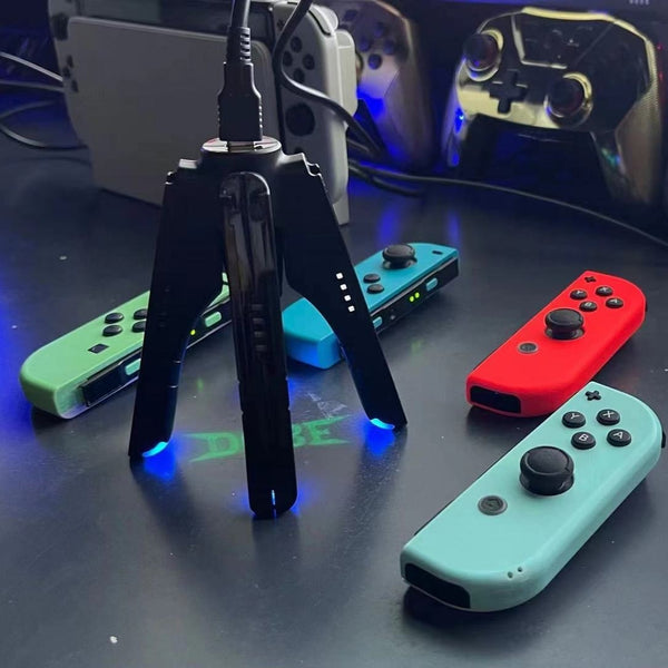 Cargador Múltiple 4 en 1 para Controles Nintendo Switch - Base de Carga Rápida