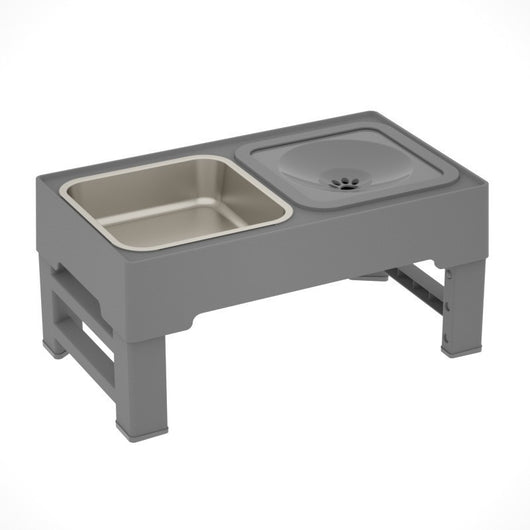 Comedero Ajustable para Mascotas con Mesa Elevadora Plegable - Doble Recipiente Acero Inoxidable - Image 12