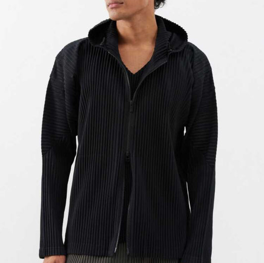 Suéter Hoodie Hombre con Cierre Doble y Pliegues Tridimensionales - Image 2