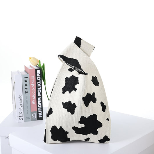 Bolsa de Compras Tejida a Cuadros con Rayas en Contraste - Image 9