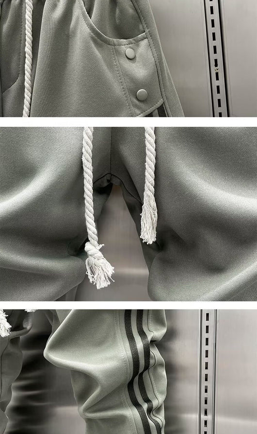 Pantalones Casuales Hombre Primavera-Verano con Rayas Verticales y Cintura Elástica - Image 13