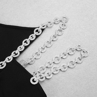 Vestido Largo Asimétrico con Cadena y Hombro Descubierto - Image 24