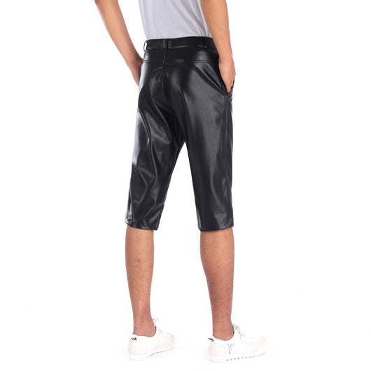 Pantalones Cortos de Cuero Stretch Tejidos Cinco y Seis Puntos para Hombre - Verano - Image 3