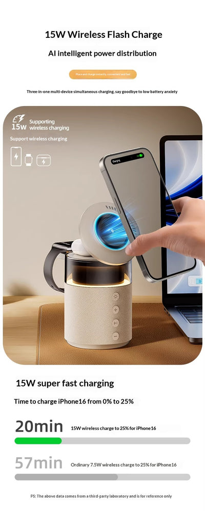 Cargador Inalámbrico con Parlante Bluetooth 2 en 1 - Regalo Perfecto - Image 13