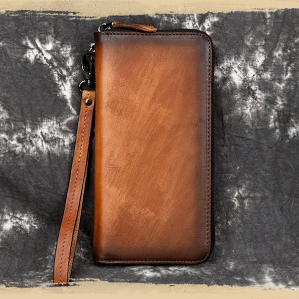 Billetera de Cuero Casual con Múltiples Compartimentos y Acabado Artesanal