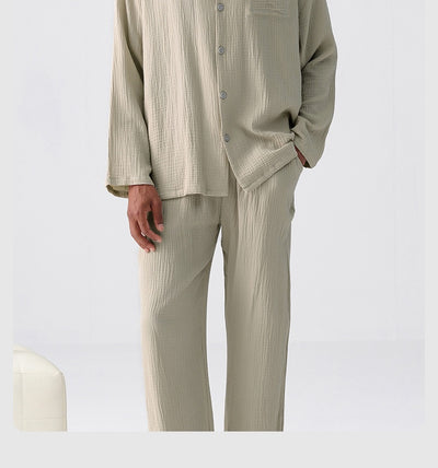 Pijama Hombre Gasa Tejida Primavera Otoño Ligero y Cómodo - Image 17