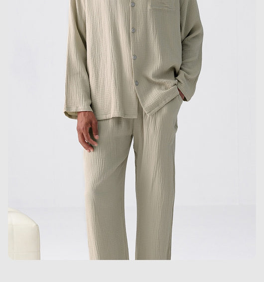 Pijama Hombre Gasa Tejida Primavera Otoño Ligero y Cómodo - Image 17