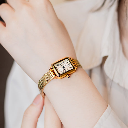 Reloj Pulsera Malla Milán Rectangular Clásico Vintage - Image 4
