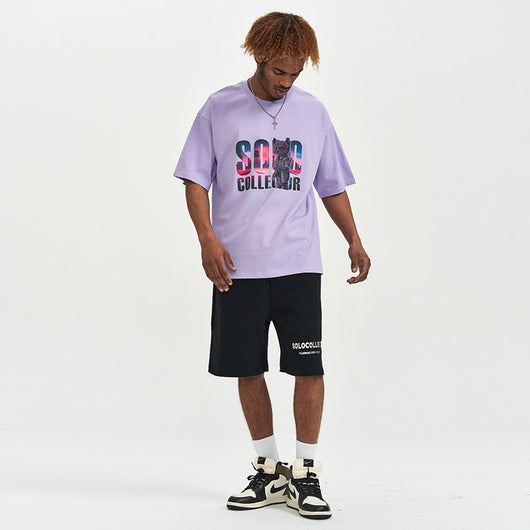 Playera Holgada con Estampado de Oso Cartoon para Hombre - Image 13