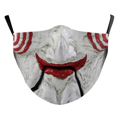 Halloween funny face mask with a digital print of a stitched-up face and yellow teeth, featuring ear hooks. - Image 16