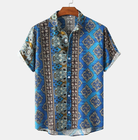 Camisa Casual de Flores para Hombre - Manga Corta - Image 10