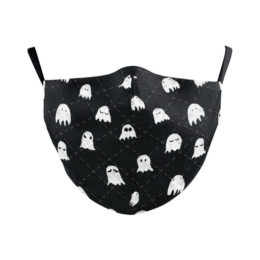 Halloween dustproof mask with a glowing jack-o'-lantern, skeleton, and figure in a spooky graveyard scene. - Image 7