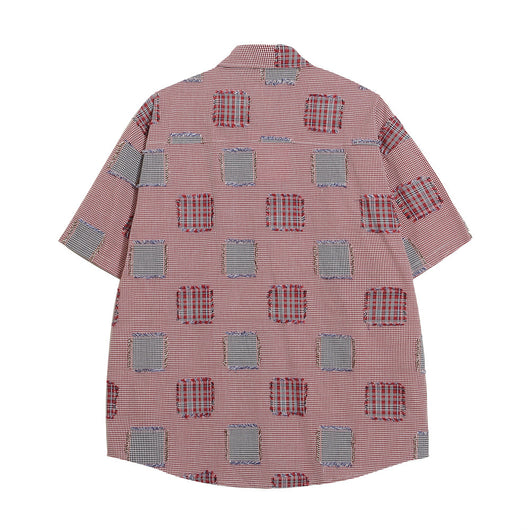 Camisa de Cuadros con Parches Desgastados para Hombre - Image 3
