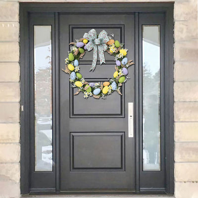 Corona de Zanahoria Pascual con Moño Rústico y Hojas Verdes para Puerta Principal - Image 22